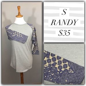 LuLaRoe Randy Baseball Tee, 3/4 length sleeves
